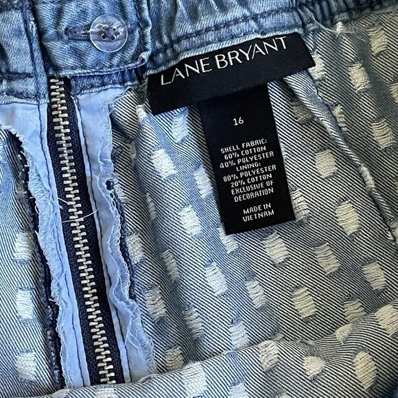 Lane Bryant Skirt Size 16 Blue A-line Embroidered Tassel Ruffle Boho - Picture 4 of 8